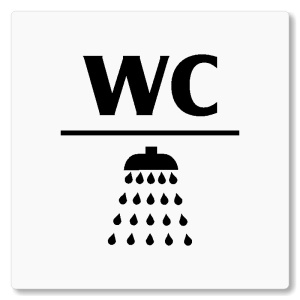 WC, sprcha, 148x148mm, bílá, Nevada